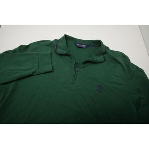 Polo Golf Sweater Mens Large Green 1/4 Zip Pullover Long Sleeves Deal Golf Club